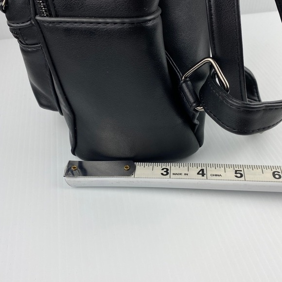 ARDENE Mini Backpack Purse Black Chain Accent Front Pocket Stylish Bag - Picture 11 of 11